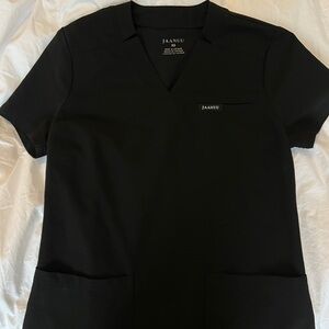 Jaanuu Classic Black V-Neck Scrub Top